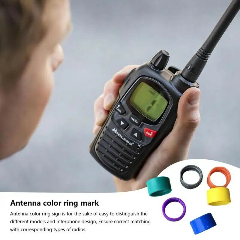 Anillo de antena para walkie-talkie, bandas de identificación coloridas, distingue la antena de walkie-talkie, marca de anillo de Color, accesorios de anillo de antena