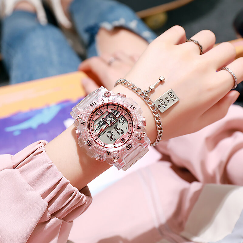 reloj Digital de moda para mujeres y hombres, reloj deportivo de lujo, diseño transparente, reloj de pulsera electrónico