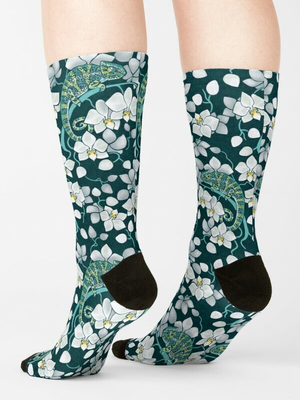 chameleons and orchids Socks custom sports soccer anti-slip designer Socks Ladies Men's
