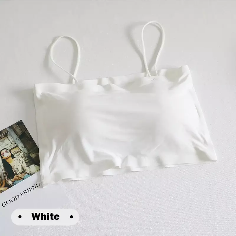 Modne letnie seksowne biustonosze damskie bielizna Push-Up lodowy jedwab bezszwowe słowo Sling kobiece zakrętka tubki kobiety Bralette koszulki