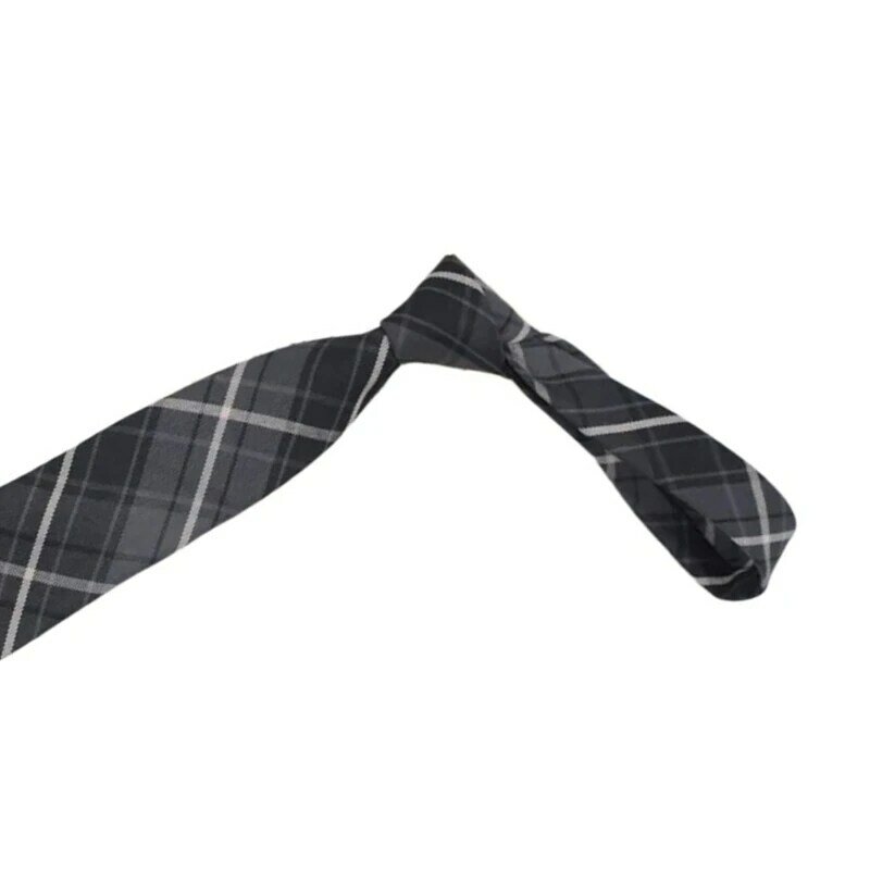 Aangepaste voorgebonden stropdas Vintage grijze geruite print Japanse universiteitsvlinderdas