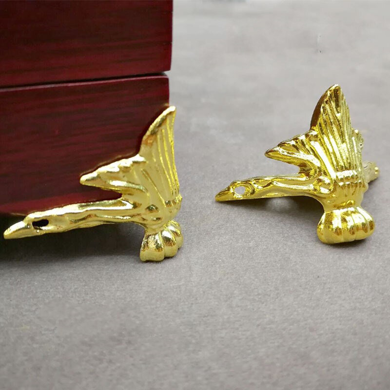 Black Gold Alloy Furniture Legs Retro Metal Jewelry Gift Wood Box Feet Leg Corner Protector Home Decorative Accessories