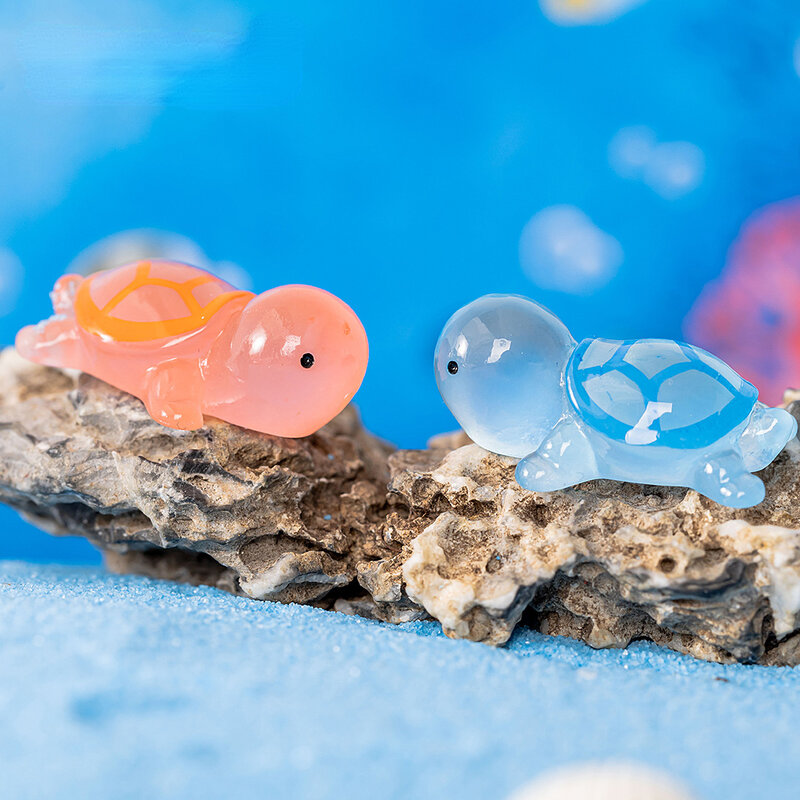 10/20/50 szt. Mini żółwie świecący Ornament miniaturowe postacie małe żółwie mikro bajki pejzaż z ogrodem dekoracje do przydomowego ogrodu