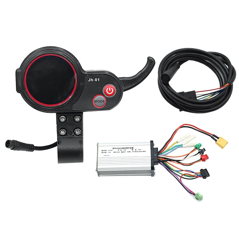 JH-01 Meter Dashboard LCD Display 6PIN+48V 20A Brushless Controller Without Hall For Electric Scooter E Bike Accessories