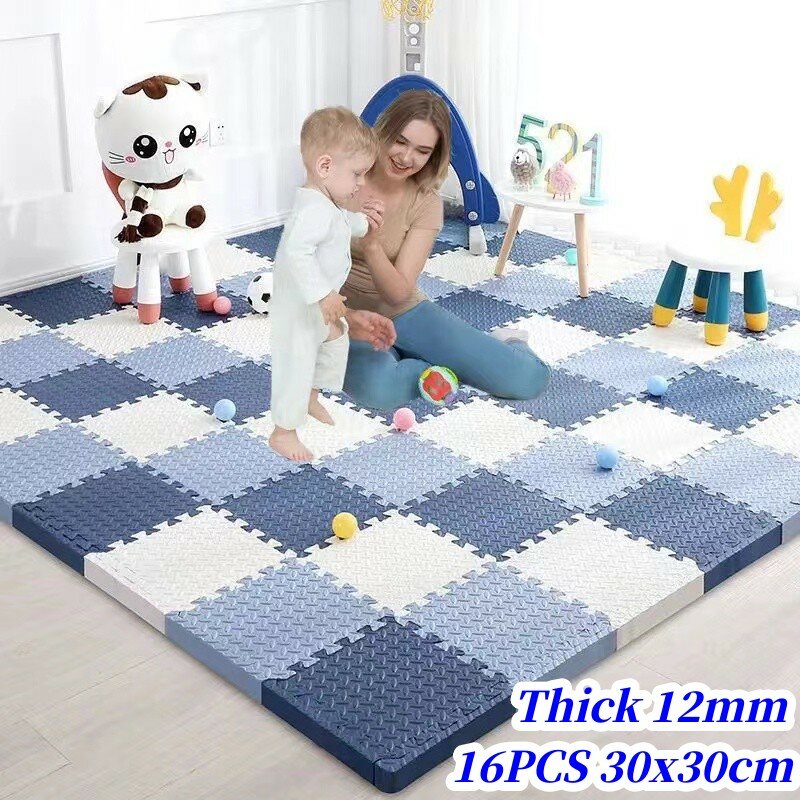 16PCS Play Mat Baby Game Mat Puzzle Mat Play Mats 30x30cm Game Mats Thick 12mm Foot Mat for Baby Puzzle Mat Floor Mat Kid Carpet