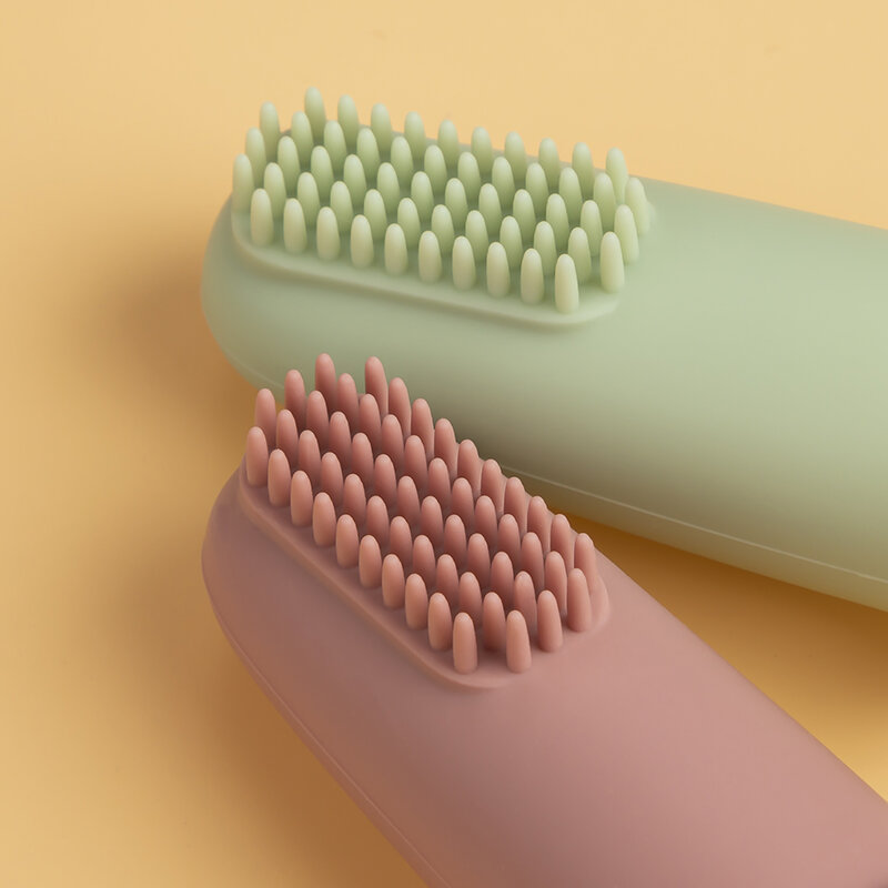 5 buah sikat gigi bayi silikon 360 derajat lembut sikat gigi jari sikat gigi anak silikon pembersih perawatan mulut gigi anak-anak