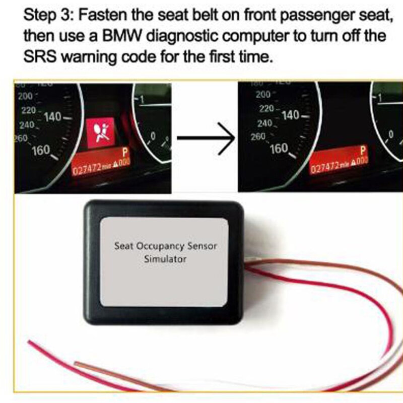 Passenger Seat Occupancy Mat Bypass Airbag Sensor Emulator For BMW Models E60 E90 X6 X5 All Series (1997-2010)