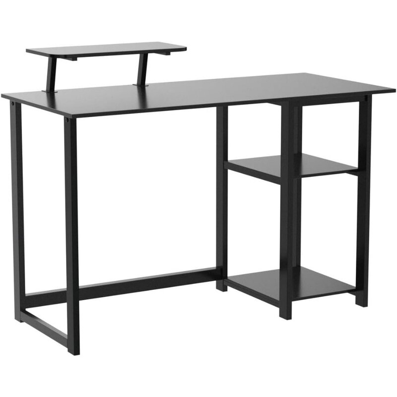 GreenForest Computer Home Office Desk with Monitor Stand and Storage Shelves on Left or Right Side,47 inch Modern
