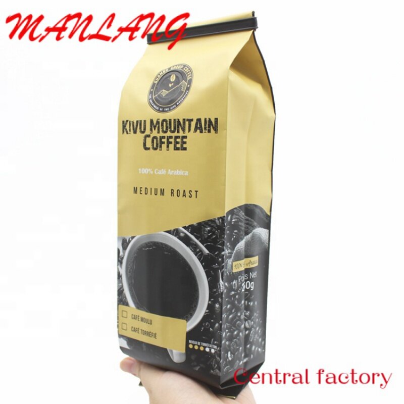 Индивидуальная упаковка кофейных зерен 250 г 1 кг, кофейный пакет с клапаном, алюминиевая фольга, пластиковые пакеты для упаковки кофе