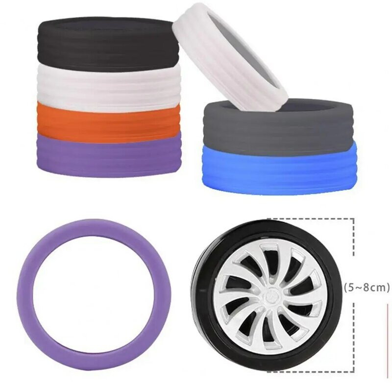 8Pcs Silicone Luggage Wheels Protector Reduce Noise Travel Luggage Suitcase Wheels Cover Protective Sleeves Luggage Accessories