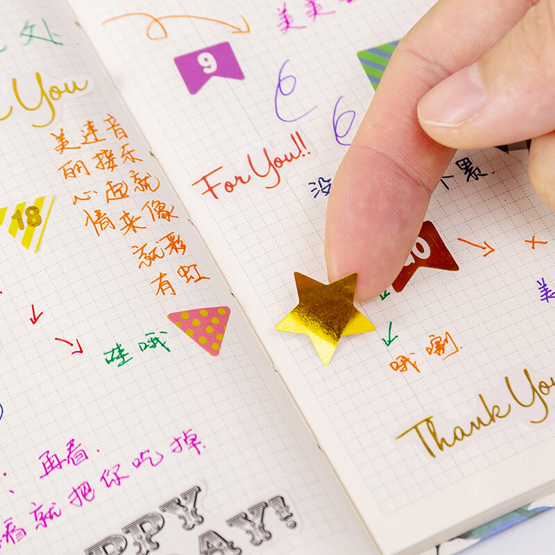 子供のための幾何学的な日記ステッカー,1枚,スクラップブッキング,クラフトおもちゃ,ギフト,文房具