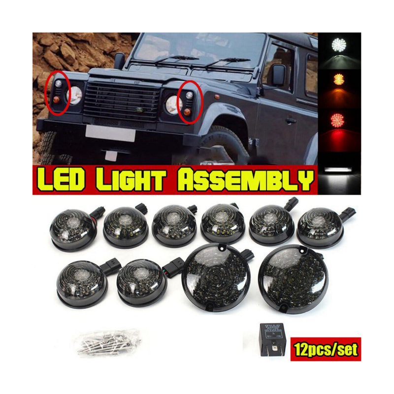Luz indicadora de señal delantera y trasera para coche Land Rover Defender, luz antiniebla de parada y marcha atrás, 10 piezas, 90, 110, 130