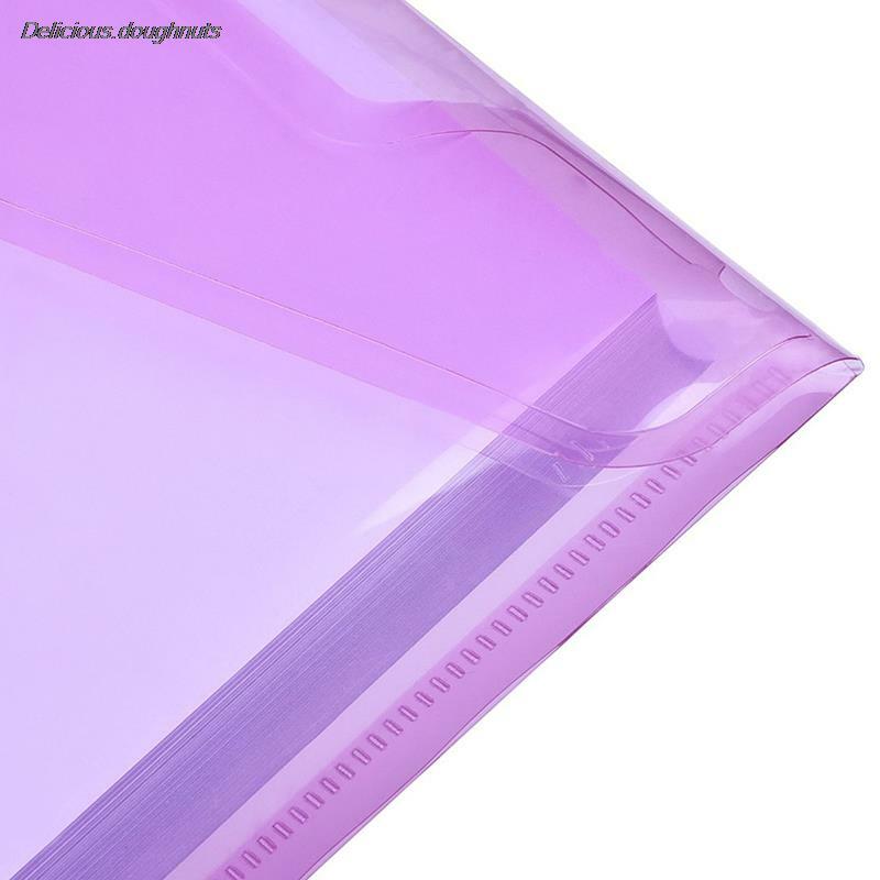 투명 다채로운 플라스틱 A5 폴더 파일 가방, 문서 보관 가방, 폴더 종이 보관