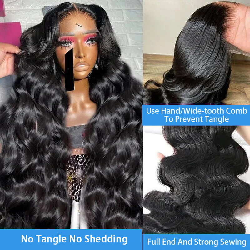 Body Wave 13x4 13x6 Lace Front Human Hair Wig Remy Transparent Lace Frontal Wig Women Brazilian Wavy Lace Closure Wigs 26 Inches