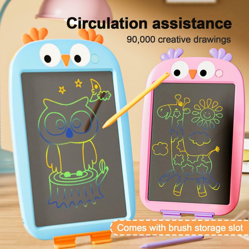 12-дюймовая детская доска для рисования, ЖК-экран, планшет для письма с мультяшными животными, электронный блокнот для письма, игрушки для рисования для детей, малышей