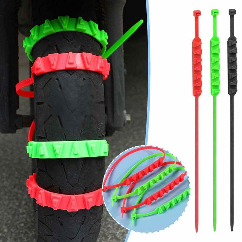 10x Car Tire Chains Motorcycle Anti Slip Chains Winter Snow Anti-Skid Tyre Cable Ties Auto Outdoor Snow Tire Tyre Accessories