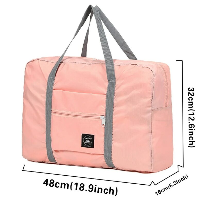 Bolsa de viaje personalizada con cualquier nombre para mujer, bolso de mano, organizador de equipaje plegable, accesorios de viaje de gran capacidad con letras rosas