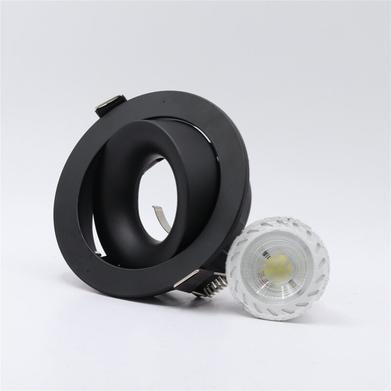 Cadre de support d'ampoule pour chambre, montage en surface rond, plafonnier LED encastré noir, luminaires MR16 GU10
