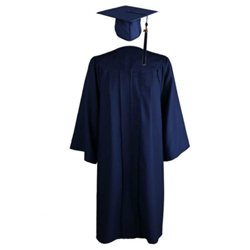 Uniforme escolar estudante graduação boné e vestido conjunto robe acadêmico adulto graduação terno grau universitário terno vestido de formatura