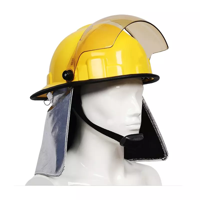 ABS Fire helm keamanan gaya Korea CE desain terbaru untuk pemadam kebakaran pemadam kebakaran dengan Cape Mask penyelamatan darurat pelindung