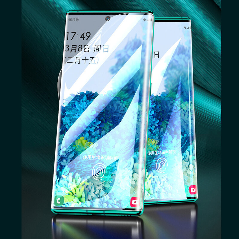 Protecteur d'écran pour Samsung Galaxy Note 20, S20 Ultra, S10, S9 Plus, Film Hydrogel souple, couverture complète incurvée en 3D