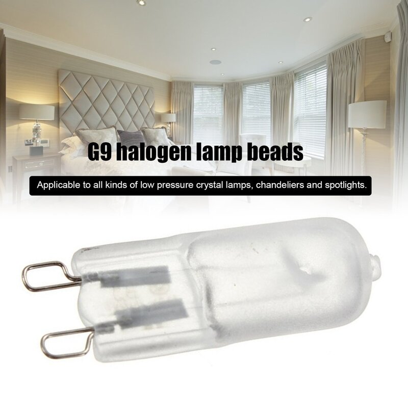 Bombilla halógena G9 superbrillante, 40w, G9, 220V, 3000K, blanco cálido, Lámpara transparente para interiores