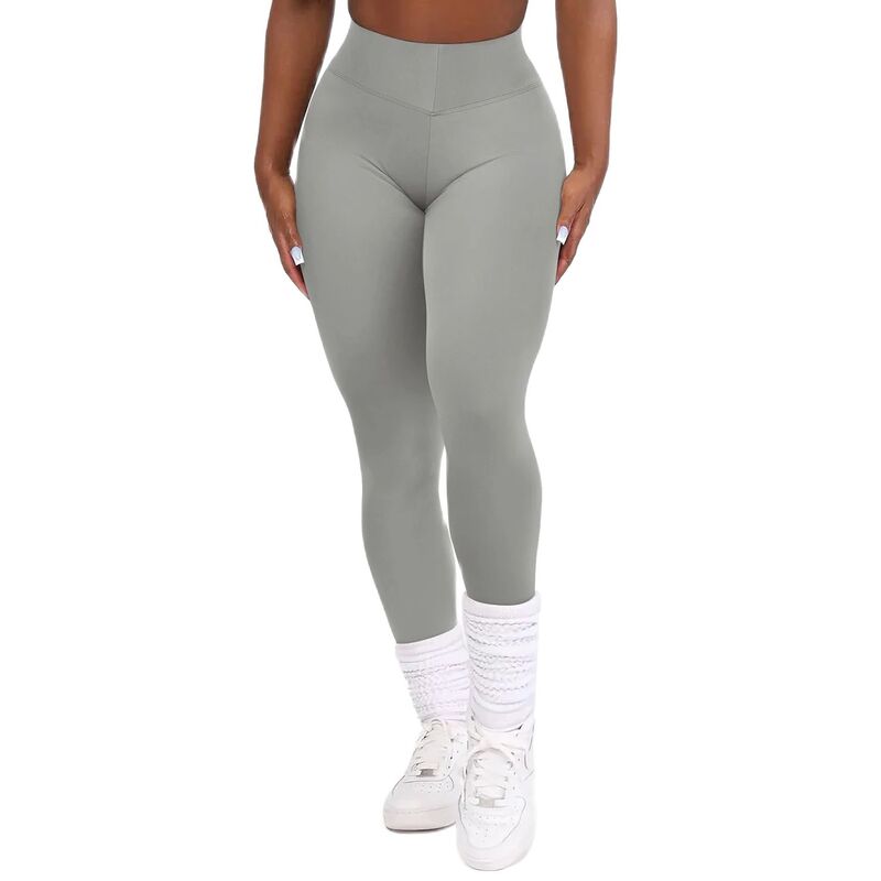 V Back Scrunch Butt Leggings senza cuciture donna vita tagliata a forma di fondo arricciato gamba Bootcut Yoga pantaloni palestra jogging abbigliamento da ciclismo