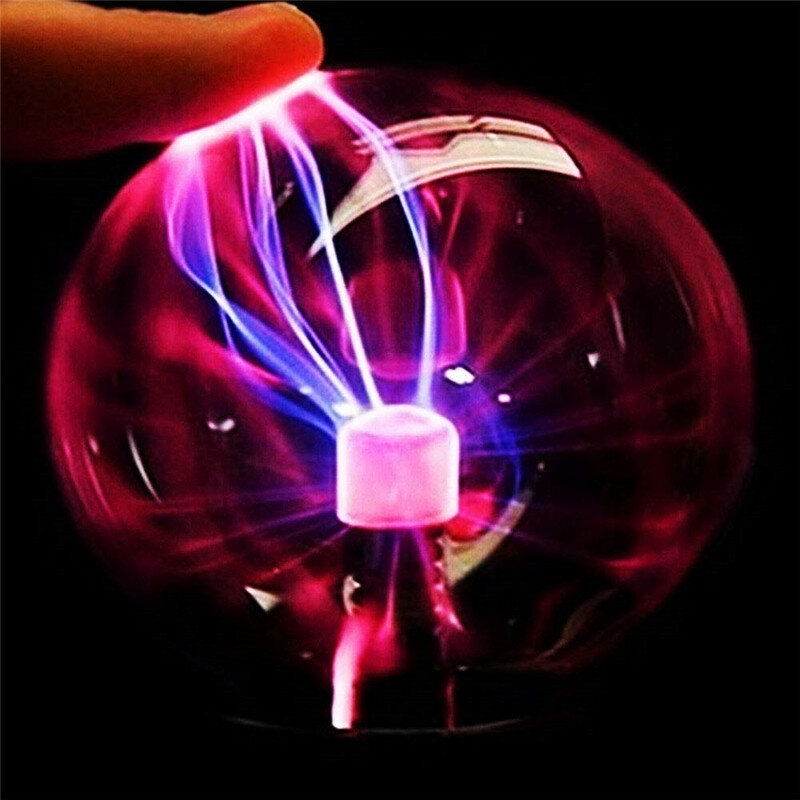Bola de Plasma mágica de cristal, luz nocturna eléctrica de 220V, 4, 5, 6 pulgadas, regalo para niños, lámpara de Plasma para decoración de cumpleaños y Navidad, novedad