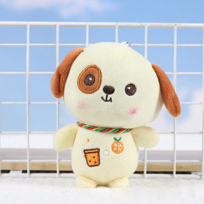 10cm New Cartoon Puppy Dog Pendant Doll Plush Toys Cute Fruit Dog Doll Doll Schoolbag Charm Children's Birthday Gift Toys