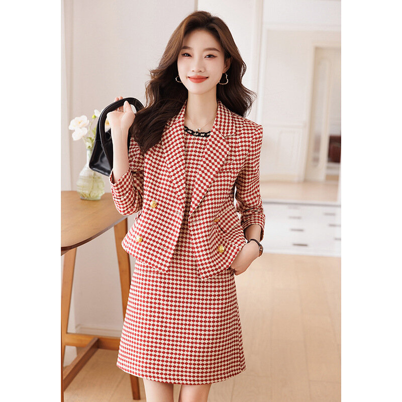 Setelan pakaian kerja kantor wanita, Blazer Set baju ukuran besar 5XL bisnis profesional musim gugur dan dingin