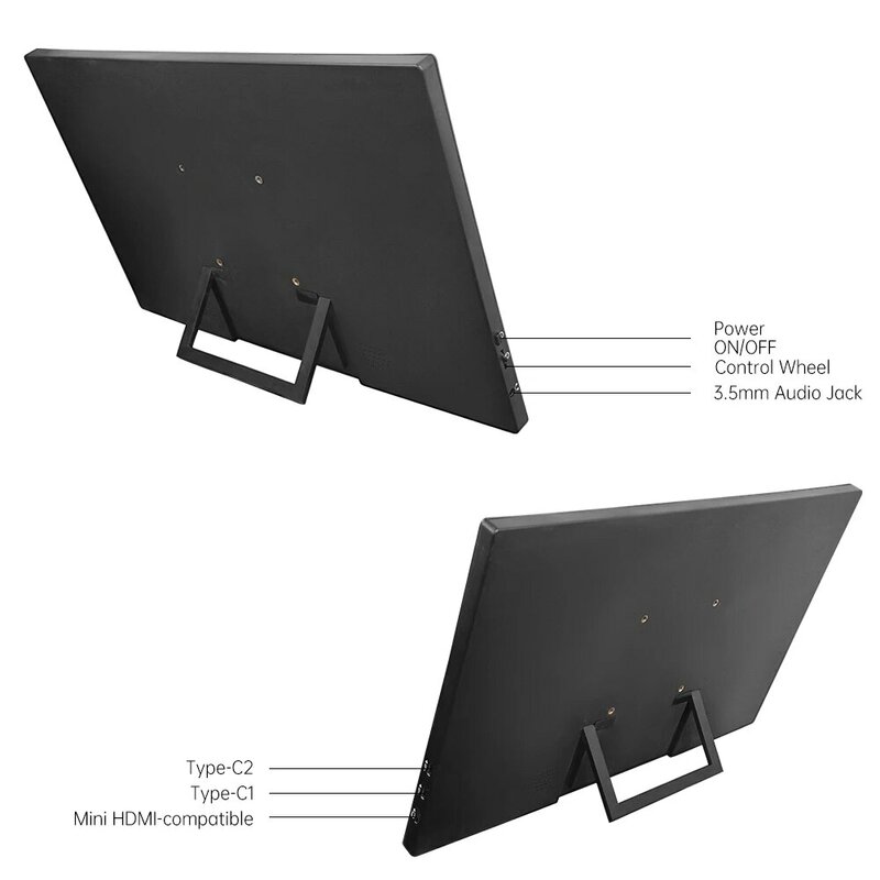 MUCAl Monitor portabel 15.6 inci, layar tampilan portabel FHD 1920*1080 Travel Gaming 15.6 "untuk Laptop Switch PS4 XboX MacBook