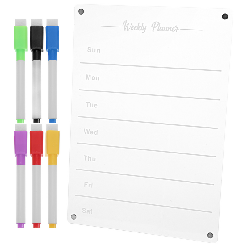 Weekly Plan Message Board Clear Magnetic Dry Erase for Fridge Planner Whiteboard
