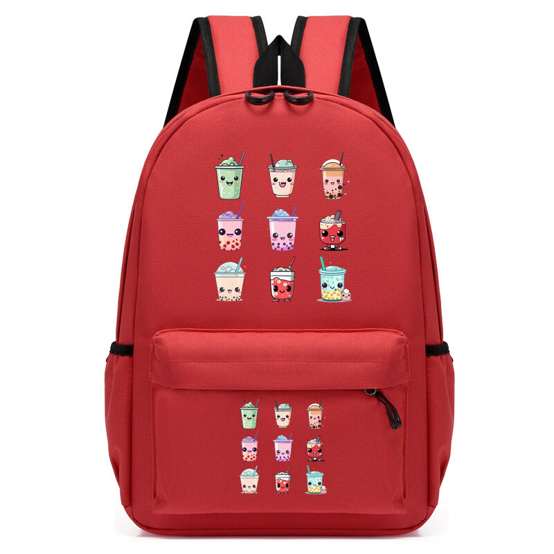 Children's Bagpack Cute Cartoon Bubble Tea Backpack Kindergarten Schoolbag Kids Chibi Bookbag Girls Travel Bagpack Student Bags