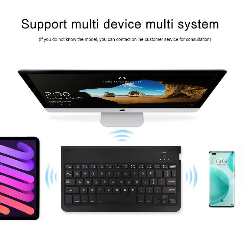 Universal Recarregável Teclado Sem Fio Bluetooth Para iPad Mini6 2021 8.3 "mini 5 4 3 2 7.9 Polegada Pro 11 12.9 Air 4 5 3 Tablet