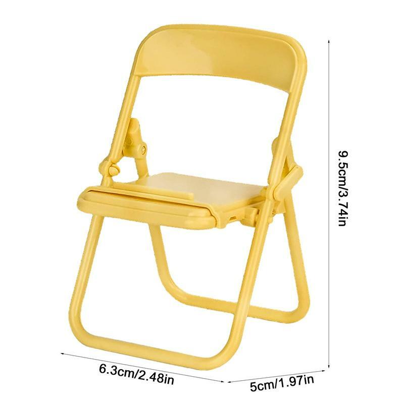Mini Folding Chair Phone Holder Portable Miniature Folding Chair Desktop Cell Phone Stand For Home Office Table Decoration