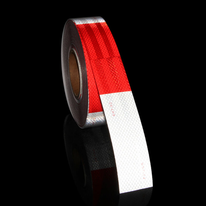 5Cm X 10M Reflecterende Tape Dot-C2 Waterdichte Rood Witte Auto Sticker Reflecterende Zelfklevende Veiligheid Conspicuity Reflector voor Dingen