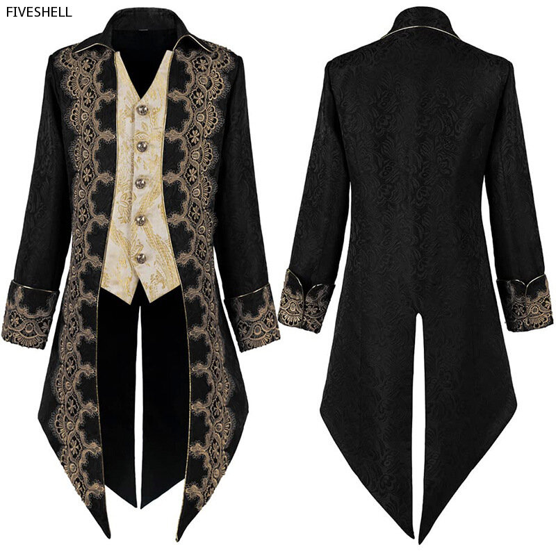 Heren Steampunk Gotisch Victoriaans Jasje Vintage Paars Fluwelen Slipjas Middeleeuwse Geklede Jas Uniform Renaissance Kostuum Homme Xxxl