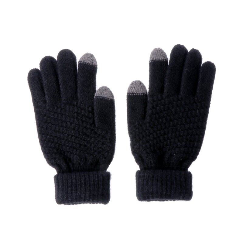 Manoplas con dedos completos, guantes tejidos con pantalla táctil, regalos Navidad para mujeres y hombres, envío directo
