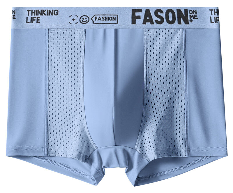 Men Ice Silk Boxer Trunk Men Breathable Mesh Hole Underwear Seamless Panties Comfy Underpants Male Soft Boxer Shorts Lingerie