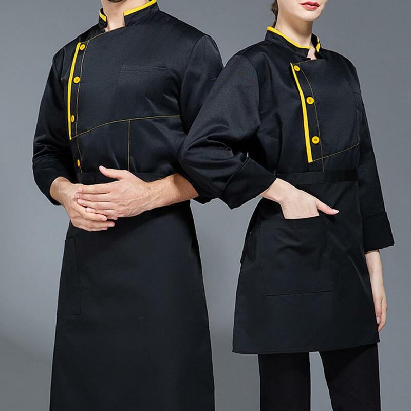 ファッショナブルで通気性のあるシェフのコート,汚れに強い服,快適なキッチンレストランのための短い服