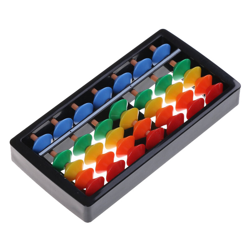 1 buah alat hitung Soroban 7 digit aritmatika sempoa plastik Montessori dengan manik-manik warna-warni mainan edukasi anak-anak