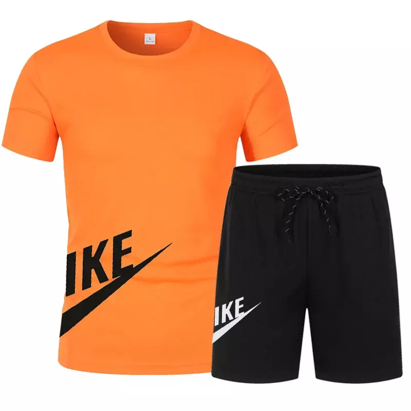 2024 Nieuwe Sportkleding Fitness Set Hardlooppak Casual T-Shirt + Shorts Set Ademende Joggingsportkleding 2-delige Set Voor Heren