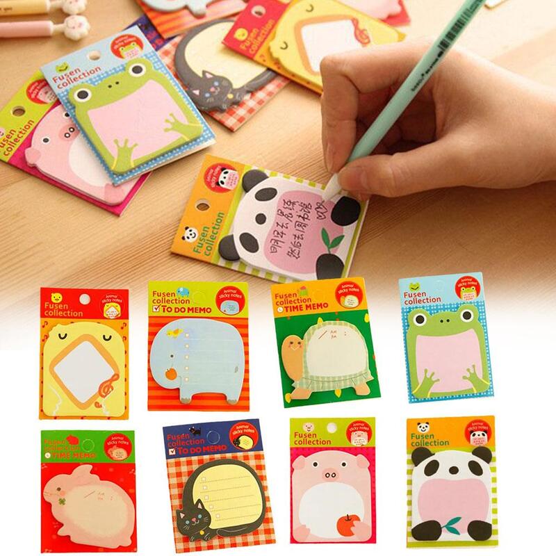 Cute Cartoon Animal Tearable Note Book Sticky Notes Supplies Children Gifts Memo Pads School Notepad Office H7E7