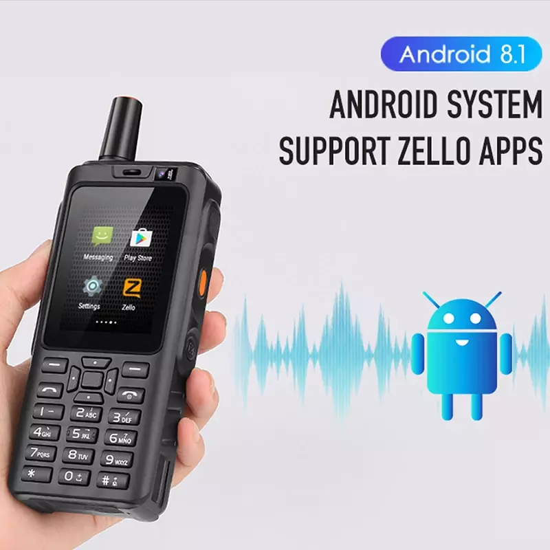 Рация UNIWA F40 Zello на Android, четыре ядра, экран 2,4 дюйма, 1 Гб + 8 Гб, 4000 мАч