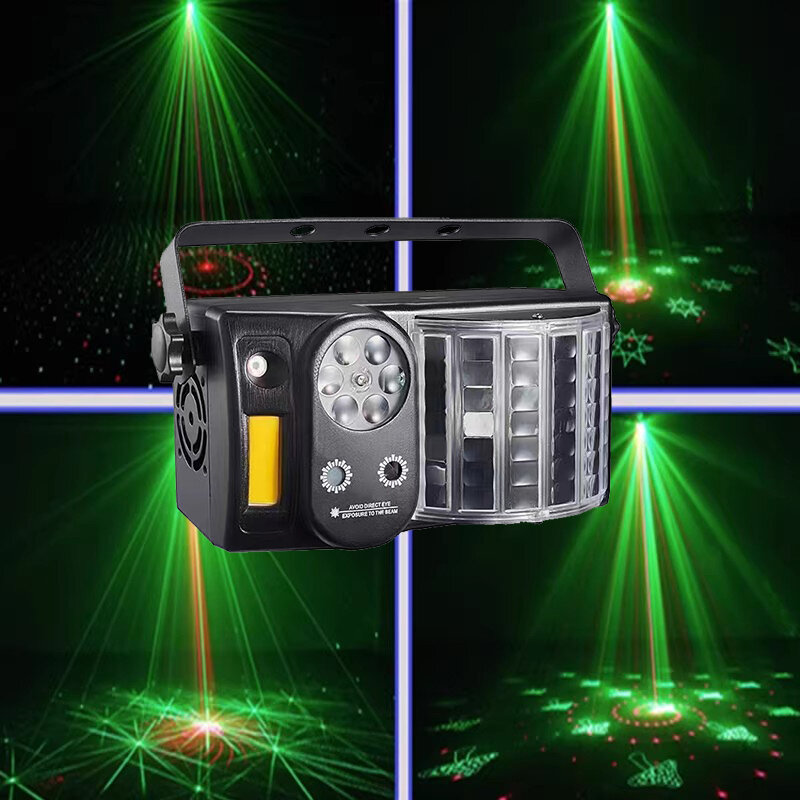 Mini DJ Lights Led Beam Pattern Red Green Laser Picture Led Strobe Remote Easy to Use For Disco Party KTV Club Holiday