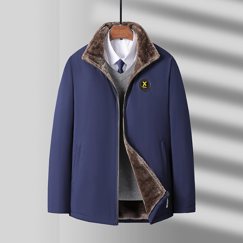 Parka de invierno de marca para hombre, chaqueta gruesa forrada de lana, cálida, a prueba de viento, ropa de moda, abrigo informal a prueba de frío