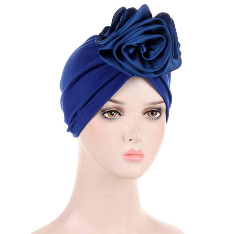 Vintage Turban Flower Hat Fashion Female Bandana Headband Women's Hair Cover Cap Ladies Head Wraps Muslim Headscarf Bonnet Cap