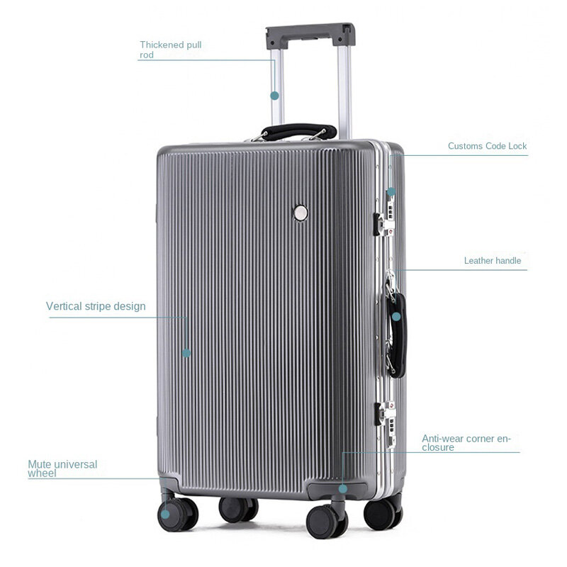 20/24/26/28 inch Travel Suitcases Aluminium Frame Rolling Luggage Carry-Ons Trolley Case With Wheels Universal PC Travel Case