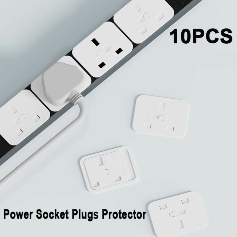 10Pcs Safety Socket Plugs Protector Lock US/EU/UK Plug Socket Plastic Security Locks Anti Electric Baby Child Power Socket Cover
