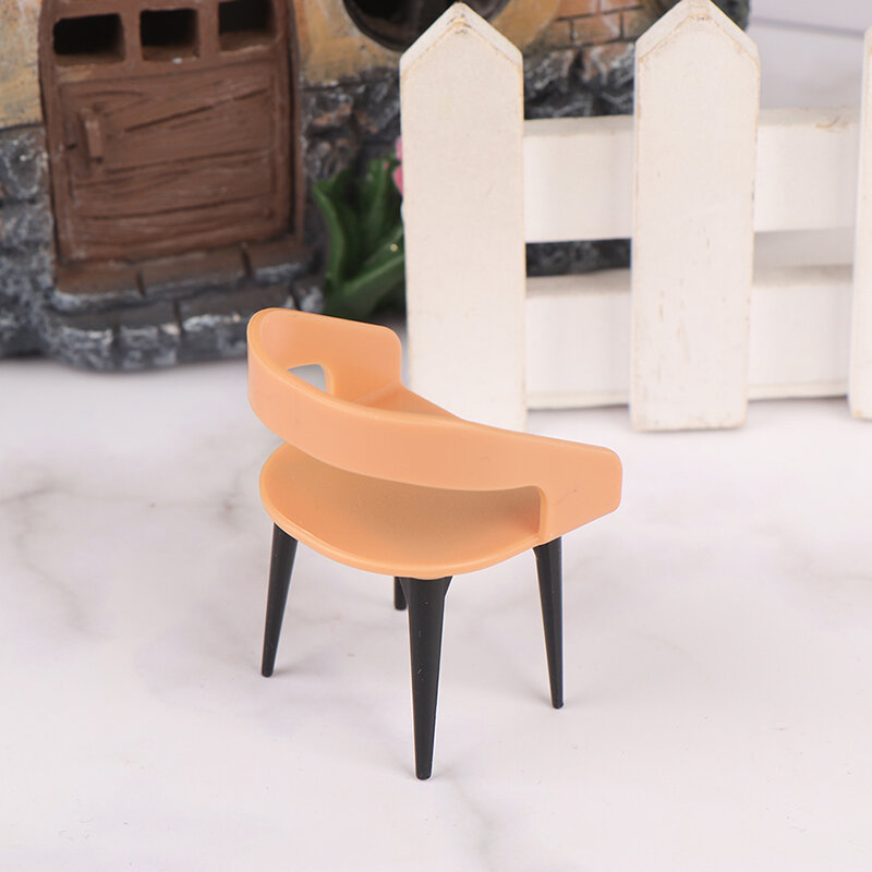 1:12 인형 집 가구 부속품 미니 시뮬레이션 플라스틱 의자 식당 장면 장식 소형 주방